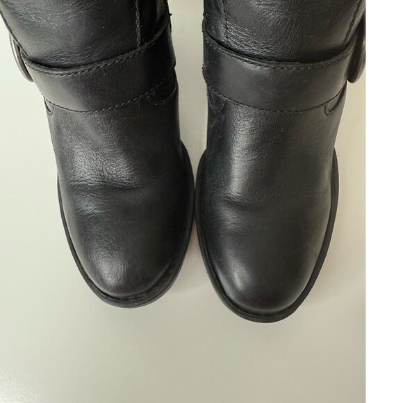 Born Women's Camryn Leather Calf Boots 8 Black Grunge Moto Biker Western Casual - Picture 8 of 9